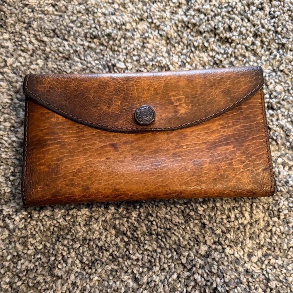 Hand Tooled Brown Leather Wallet